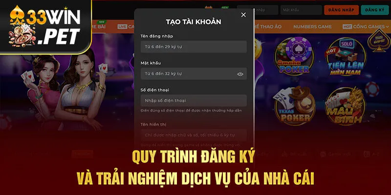 Quy trình đăng ký và trải nghiệm dịch vụ của nhà cái